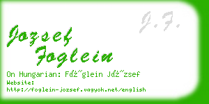 jozsef foglein business card